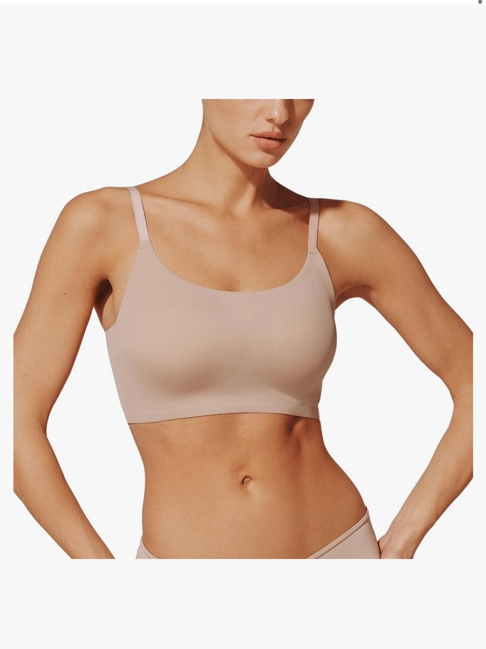 ThirdLove Smoothing Wireless Bra Seamless Lightweight taupe tan, size small